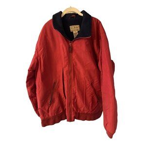 L.L. Bean‎ Mens Red Fleece-Lined Jacket X-Large Polyester & Nylon